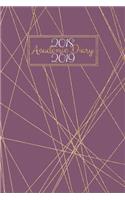 2018 - 2019 Academic Diary: Mid Year Planner 12 Month Student Journal Aug 18 - Jul 19 Horizontal Week to View Wo2p Modern Plum & Gold Design