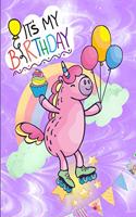 Skating Unicorn Large Composition Book, Inspirational Journal