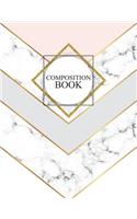 Composition Book: Marble & Gold Composition Book - 150-Page Blank Journal Notebook - 8.5 X 11 Large Softcover(Stylish Composition Book)