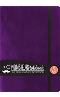 Monsieur Notebook Leather Journal - Purple Ruled Medium