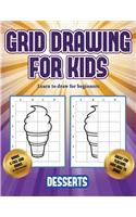 Learn to draw for beginners (Grid drawing for kids - Desserts)