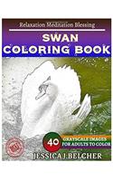 Swan Coloring Book for Adults Relaxation Meditation Blessing: Sketches Coloring Book 40 Grayscale Images