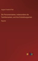 Personennamen, insbesondere die Familiennamen, und ihre Entstehungsarten