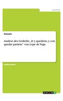 Analyse des Gedichts "Ir y quedarse, y con quedar partirse von Lope de Vega: (German)