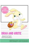 Draw And Write Journal: Pink and Yellow Eastern Bunny Writing and Drawing Journal for Kids Activity Workbook Kindergarten to Third Grade Elementary School100 Pages 8.5x11(1 Draw and Write Journals for Kids)
