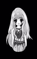 Cute Black And White Anime Girl: Notebook