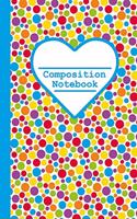 Composition Notebook: Multi Bright Dots Print, 100 Pages, 6x9 inch, college ruled.