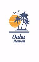 Oahu Hawaii: Notebook Lined Wide Ruled Paper Stylish Diary Vacation Travel Planner 6x9 Inches 120 Pages