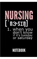 Nursing 1. When You Don't Know If It's Tuesday or Saturday Notebook