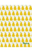 Notes: One subject school notebook with fun pear cover