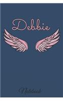 Debbie Notebook: A beautiful personalized angel wings soft cover notebook with 100 lined pages in 6x9 inch format. Personal Diary Personalized Journal Customized Jou