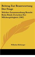 Beitrag Zur Beantwortung Der Frage