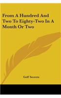 From A Hundred And Two To Eighty-Two In A Month Or Two