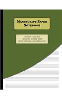 Manuscript Paper Notebook: 12-staff (12 staves per page), 100 numbered pages, perfect binding: Music Paper Notebook size = 8.5 x 11 inches (double-sided)