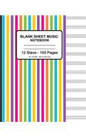 Blank Sheet Music Notebook - Colorful Verticle Lines