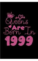 Queens Are Born In 1999 Notebook: Lined Notebook/Journal Gift 120 Pages, 6x9 Soft Cover, Matte Finish, Black Cover