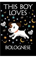 This Boy Loves Bolognese Notebook: Simple Notebook, Awesome Gift For Boys, Decorative Journal for Bolognese Lover: Notebook /Journal Gift, Decorative Pages,100 pages, 6x9, Soft cover,