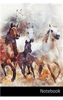 Notebook: Caballo Cuaderno - Diario - Libro de escritura - Notas - 6 x 9 (15.24 x 22.86 cm), 110 páginas, superficie brillante.