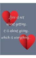 Love Is Not about Getting...It Is about Giving...Which Is Everything