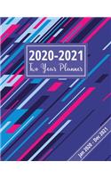 2020-2021 Two Year Planner: Abstract Cover: 24 Month Appointment Planner With 2-Page Monthly Spreads & Notes Pages (2020-2021 A4 Diary)