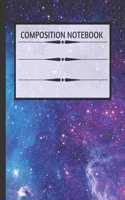 Composition NoteBook: Purple & Blue Galaxy - Wide Ruled Paper Notebook - Blank Lined Writing Journal - Primary School, College Students Teens Kids - Teachers Notes Planne