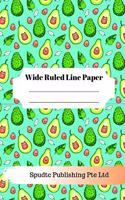 Cute Avocado Theme Wide Ruled Line Paper