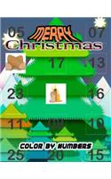 Merry Christmas Color By Numbers: a beautiful colouring book with Christmas designs on a black background, for gloriously vivid colours