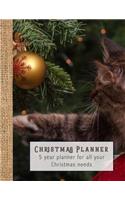 Christmas Planner: Five Year Planner for All Your Christmas Needs - The Christmas Cat