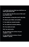 Religious School Composition Book Ten Commandments Modern Black White: (Notebook, Diary, Blank Book)