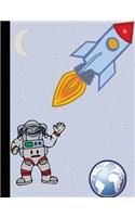 Space Walk Earth Composition Notebook, College Ruled - 100 sheets / 200 pages, 9