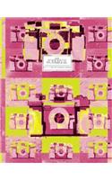 Lined Journal (Diary, Notebook): 8.5 X 11 Wide Rule Notebook, Pink and Green Retro 90's Spraypaint Cameras Softcover