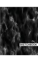 Sketchbook: 8" x 10", Drawing Sketchbook, Unlruled Notebook, Drawing Paper Pad, Stone Marble (Black) - (Sketch book)