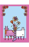 My Big Fat Bullet Journal for Cat Lovers Funny Cats Pattern in Socks with Flowers 3: Jumbo Sized Dot Style Bullet Journal Notebook - 300 Plus Numbered Pages with 300 Dot Grid Pages, 6 Index Pages and 2 Key Pages in Large 8.5 X 11 Siz
