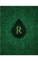 Monogram "R" Sketchbook: Blank Art Pad Notebook Journal(18 Monogram Chartreuse 150 Sketch)