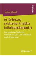 Zur Bedeutung Didaktischer Artefakte Im Rechtschreibunterricht