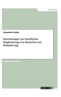 Einrichtungen zur beruflichen Eingliederung von Menschen mit Behinderung