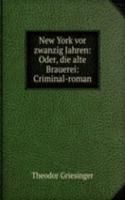 New York vor zwanzig Jahren: Oder, die alte Brauerei: Criminal-roman