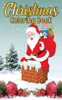 Christmas coloring book: Easy Large Print Winter Christmas Scenes For Adults, Seniors and Children (santa Scenes, Winter Scenes, Christmas Decorations, Coloring Book)