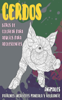 Libros de colorear para adultos para adolescentes - Patrones increíbles Mandala y relajante - Animales - Cerdos