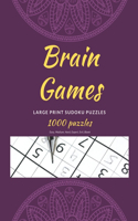 Brain Games - Large Print Sudoku: 1000 Puzzles, Easy, Medium, Hard, Expert, Evil, Bank