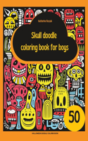 Skull doodle coloring book for boys