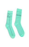 Library Card (Mint Green) Socks - Small