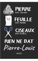 Rien ne bat Pierre-Louis - Notes: Noms Personnalisé Carnet de notes / Journal pour les garçons et les hommes. Kawaii Pierre Feuille Ciseaux jeu de mots. Fournitures scolaires, premie