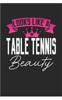 Looks Like a Table Tennis Beauty: 6x9 inches checkered notebook, 120 Pages, Composition Book and Journal, perfect gift idea for girls like your daughter, sister or girlfriend who lov