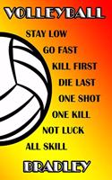 Volleyball Stay Low Go Fast Kill First Die Last One Shot One Kill Not Luck All Skill Bradley