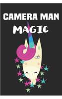 Camera Man Magic: Blank Lined Unicorn Notebook Journal