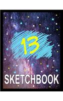 Sketchbook for girls 13: Personalized drawing book gift for birthday girls 13 years 120 pages 8.5x11