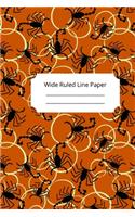 Scary Animals Theme Wide Ruled Line Paper