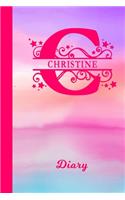 Christine Diary: Personalized First Name Personal Writing Journal - Cute Pink Purple Watercolor Cover - Daily Diaries for Journalists & Writers - Note Taking - Write