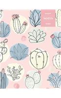 Dot Grid Notes 110 Pages: Cactus Floral Notebook for Professionals and Students, Teachers and Writers - Succulent Pattern - Watercolor Pattern